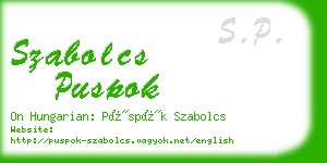 szabolcs puspok business card